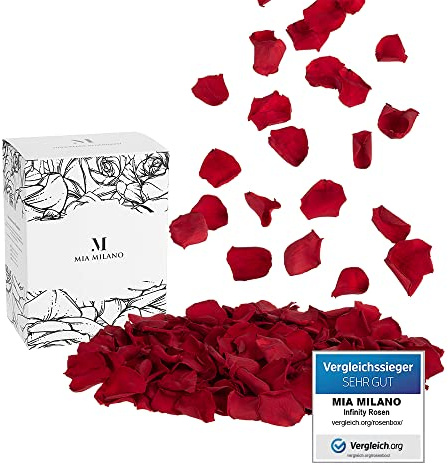 Rosenblätter Rot getrocknet | Deko Geschenk für Sie | 50 g Echte Rosenblüten ideal als Hochzeit Dekoration - 5 Jahre haltbar - Romantisches Geschenk für Frauen
