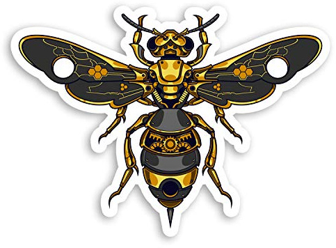 2 x 10 cm Steam Punk Bumble Bee vinylklistermärken – geting insektskonst klistermärke #29260