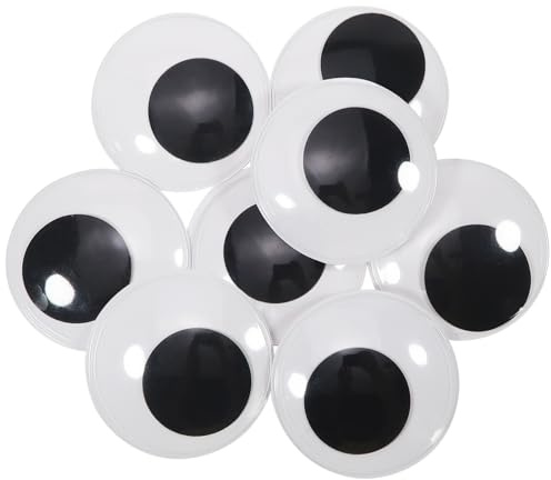 TOAOB 8 Piezas 100 mm Adhesivos Ojos Móviles Negros de Plástico Redondo Autoadhesivo Ojos de Muñecas para Manualidades de Scrapbooking Artesanía Accesorios de Juguete