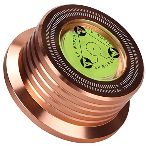 Skivvikt i Metall, Skivstabilisator för Skivspelare, Skivstabilisator i Aluminium, med Vattenpass, för Att Eliminera Vibrationer, för LP-vinylskivspelare(Rose guld)