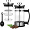 SIMDAO French Press 0,35 L, French Press Klein Kaffeebereiter mit Portionierlöffel und Permanent Edelstahlfilter, Kaffee French Press für Zuhause Reisen Camping(3 Tassen)