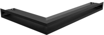 KRATKI Luft Air Vent Grille for Fireplaces Right Corner Grid with Covered Air Inlet at 45 Degrees Angle Front with Concealed Joints Powder Coated Steel 40x60x6cm Black