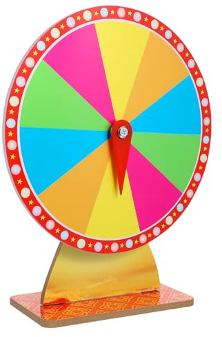 Yardwe Tisch-Preisrad Glücks-Roulette-Rad Bearbeitbares Rotierendes -Spiel Für Karneval Party Messe Urlaub Spiel-Requisiten