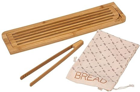 5five - planche à découper pain avec accessoires bambou 50x13cm
