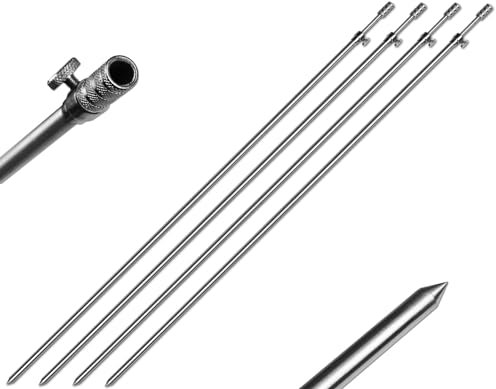 4 Stück Rutenhalter Bankstick Alu 60-100cm 9.5/6mm Chrome