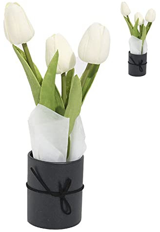 ZPSHYD konstgjord tulpanbukett gör-det-själv tulpanbukett hantverk konstgjorda blommor buketter för bröllop heminredning svart materialpaket