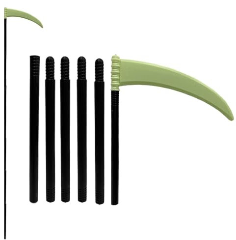 Jomewory Scythe Prop | Sickle Toy For Halloween | Long Sickle For Kids And Adults, Adjustable Handle, 6.2ft Costume Accessories, Faux Scythe, Prop For Halloween Parties
