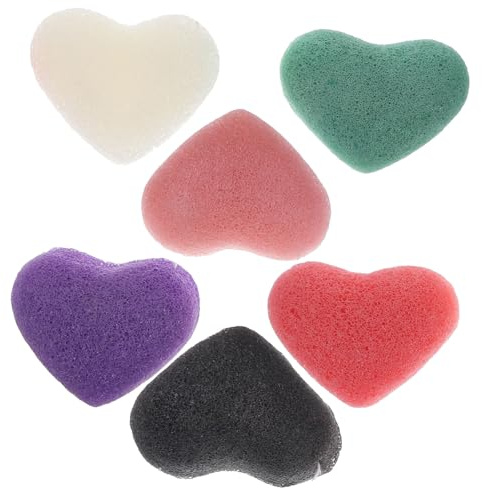 Baluue 6stücke Gesichtsschwamm zur Reinigung und Peeling für Hauttypen Öl und Make-up Entfernen Poren Befreien für Strahlenden Teint Hautpflege Tool