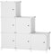 ATTDETJL 6-Cube Storage Unit with Doors, Cube Organizer for Bedroom, Wardrobe & Under Stairs, 30x30x30cm Compartments, Space-Saving Closet Storage, White ATTSL6002