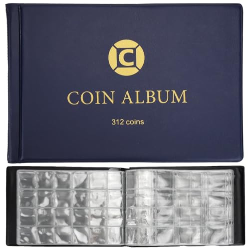 312 bolsillos de colección de monedas, álbum STNRST-IN impermeable, colección de monedas, libro para coleccionistas, almacenamiento de dispaly titular para todas las monedas, cuarto de níquel, sello