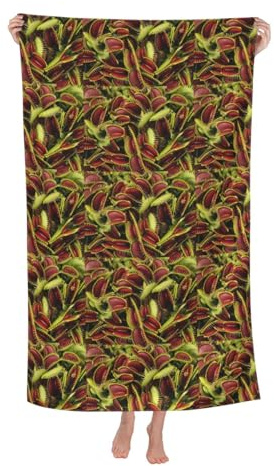 HKHLHLH Köttätande växt mikrofiber lätt handduk resa simma yoga gym camping för vuxna strand
