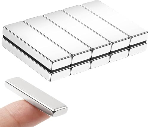 10 Pack Neodymium Magnets Bar, Extremely Powerful Magnet, Rare Earth Magnetic Bar, Fridge Magnetic Bar, for Kitchen DIY Tool Office Locker Iron Shelf