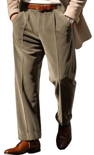 Pantalon habillé en épais pour homme - Coupe décontractée - Coupe droite