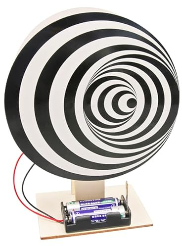 STEM Esperimenti scientifici per bambini, kit scientifico fai da te in legno con illusione ottica con motore a batteria, esperimento di percezione visiva di fisica educativa per apprendimento in