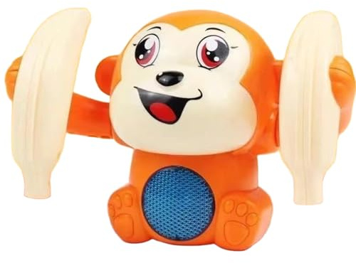 NASSMOSSE Roll & Glow Monkey Crawling Baby Toy with Lights Sounds for 6+ Months