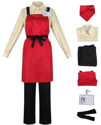 AYIMEIS Yamada-san Cosplay Costume avec Perruque Déguisement de Anime Smoking Behind The Supermarket with You Costume Tayama Uniforme de Supermarché Noël Halloween Carnaval Fête Adulte S-XXL