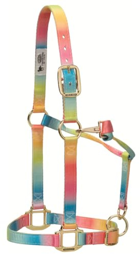 Weaver Leather 35-6795-R1 Capezza regolabile in poliestere arcobaleno per mento e gola a scatto, cavallo medio 2,5 cm