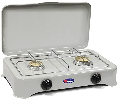 CFParker Fornello a Gas 2 Fuochi a Gas Metano per Uso Esterno Casa o Campeggio Made in Italy - mod. 5326CGm