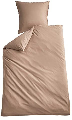 Shangrila Bettwäsche Set Microsatin »Berlin« BxL 135x200 cm Taupe Kissenbezug Bettbezug Reißverschluss Hautfreundlich, 202090