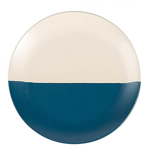 Nicola Spring Stoneware Dinner Plate - 20.5cm - Navy - Ceramic Flecked Two Tone Plates Tableware Dishwasher & Microwave Safe Crockery for Starters, Sides, Mains & Desserts