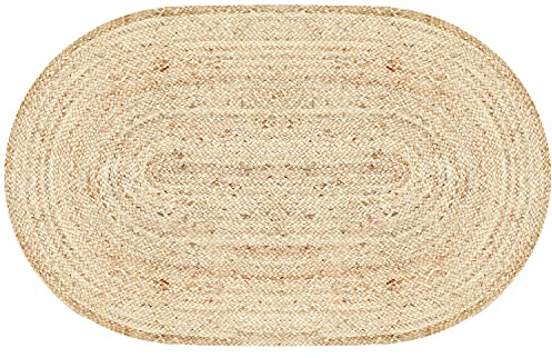 MARRAKESCH Handgewebter Jute Teppich Läufer Emma 150 x 90 cm groß | Outdoor Teppichläufer geflochten für Garten oder Balkon | Indoor als Flurteppich Küchenläufer im Flur Badezimmer oder Küche
