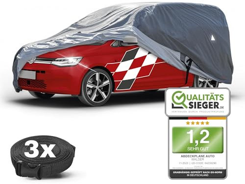 Walser Premium Abdeckplane Auto All Weather Plus, Abdeckplane wasserdicht, Bus Abdeckplane, Transporter Abdeckplane Größe 11 kompatibel mit VW Caddy, Ford Transit/Tourneo, Renault Kangoo
