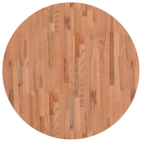 vidaXL Tischplatte, Holzplatte Holztischplatte Rund, Ersatzplatte Platte für Beistelltisch Bartisch, Massivholztischplatte Esstischplatte, Ø90x1,5 cm Massivholz Buche