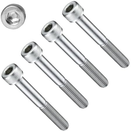 TERF® Tornillos de cabeza hexagonal M8 x 60 mm, grado 12.9 de alta resistencia, tornillo de máquina M8 (8 mm) x 60 mm, tornillos hexagonales de llave Allen, paquete de 5