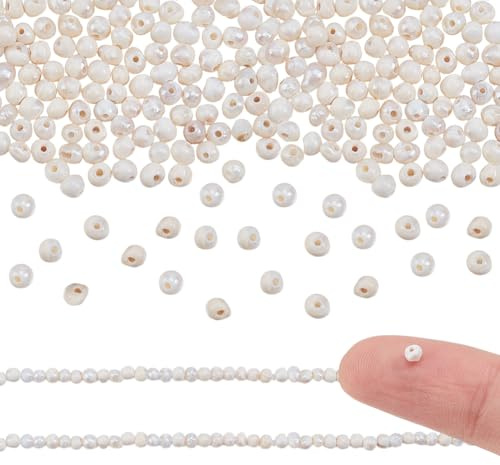 GOMAKERER 238pz Perle Perline 3mm Perle D'Acqua Dolce Bianche Naturali Assortimenti Distanziatrici Gioielli Collane Bracciali Orecchini Creazione Artigianato