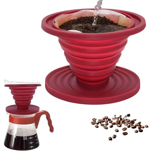 Filtre à Café Pliable,Porte Filtre à Café en Silicone Filtre à Café de Camping Porte Filtre à Café Réutilisable en Silicone pour le camping, la maison, le bureau