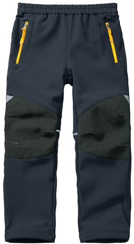 Jogwits Kinder Softshellhose Wasserdicht Skihose Warm Outdoorhose Thermohose Gefüttert Winterhose Wanderhose Cargohose für Jungen und Mädchen