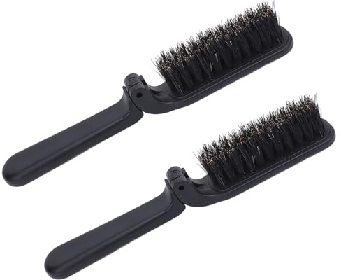 2-Pack Foldable Men's Beard Comb - Portable Dual-Function Grooming Tool for Beard & Mustache Cleaning & Styling - Essential Men's Care Products