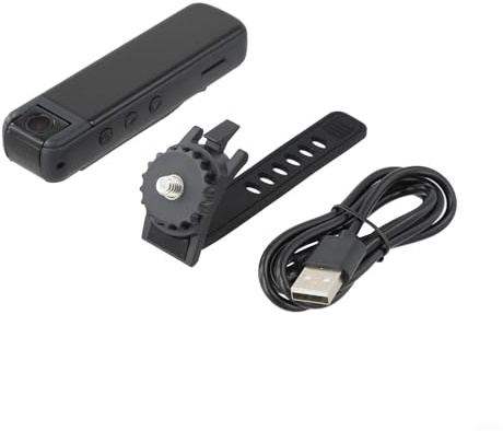 Zoegneer Videoregistratore video HD 1920x1080P con audio obiettivo rotante a 180 gradi fino a 360 minuti di registrazione 1000mAh batteria tipo C Interfaccia supporta scheda TF 32G Modello CS05