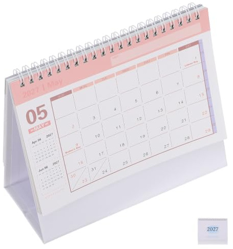 CVUTOVO Stående Bordskalender med Månaders Månadsplanerare Enkel Skrivbordsflip Kalender i Gradient Blå för Hem och Studier