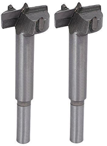 sourcing map 2 Stück Forstner Bohrer 27mm, Hartmetall Holzlochsäge Schneckenöffner, Holzbearbeitungsscharnier Lochbohren Bohrung Bit Schneidwerkzeug (Grau)