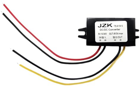 JZK Wasserdicht Spannungswandler 12 V auf 9 V 3A DC Stromwandler für Telefon Auto Audio Radio LED-Anzeige