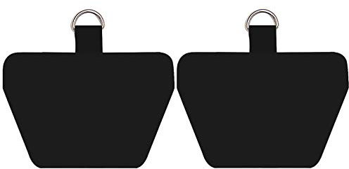 COCASES 2 Pieces Self-Adhesive Phone Lanyard Tether Patch, Black