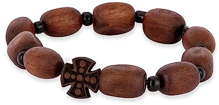 NKlaus Rosenkranz - Armband, Buchsbaum 10 Glieder Handarbeit Gebetskette 36138