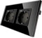 CNBINGO Glas Doppelsteckdose mit USB Ports (Typ-C und Typ-A unterstützung 20W Schnellladen) - Zweifach Steckdose Unterputz in Schwarz - Schuko Schutzkontakt Wandsteckdose mit Glasrahmen