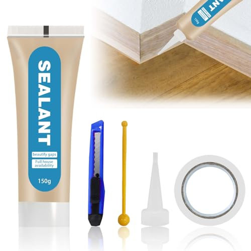 Miioto Holzkitt Spachtelmasse, Holzpaste Eiche, Laminat Fugenfüller, Fensterkitt Holzfenste, Schleifbare Elastische Fugenmasse, Fugenmörtel für Massivholz, Parkett, Laminat und Korkböden -150g(Eiche)