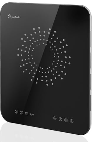 Placa induccion portatil, placa de induccion 2100W, Ultra delgado 23 mm,Ventiladores dobles, múltiples protecciones de seguridad, 10 niveles de potencia, temporizador, bloqueo de seguridad