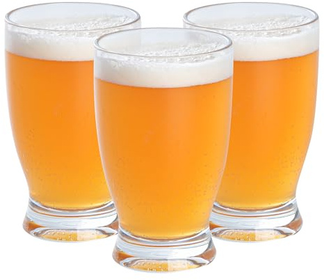 Restaurantware-Bev Tek 12 Ounce Craft Beer Glasses, 6 Modern Beer Glasses - Dishwashable, Clear Polycarbonate, Shatterproof, For All Kinds Of Beverages