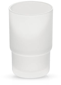 Gedotec Bicchiere per spazzolini da denti | per apertura da 60 mm nel supporto in vetro | 1 pezzo | bicchiere per spazzolino da denti in vetro satinato | ricambio per montaggio a parete 200 ml | vetro