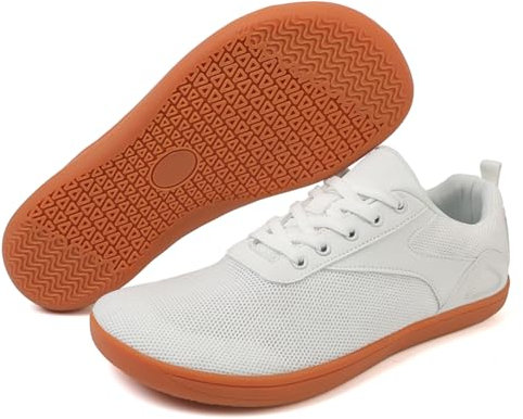 AONEGOLD Barefoot Minimalistes Chaussures Hommes Femmes Chaussure Pieds Nus Orteil Large Légère Baskets Antidérapante Breathable Trail Running Walking Sneakers（Blanc/46EU）