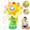Vibbang Sunflower Bubble Machine for Kids, Automatic Dancing Flower Bubble Maker, Rechargeable Bath Bubble Toy, with 7 Color Lights, Bubble Solution Toy Gift for Girl Boy Kid Party Outdoor Indoor