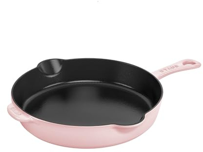 STAUB Cast Iron 8.5-inch Traditional Deep Skillet - Peony Pink