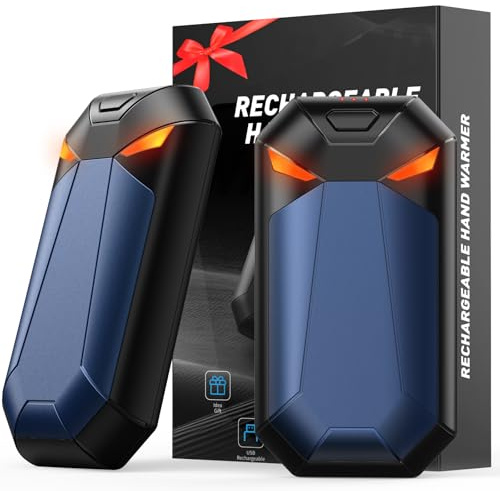YAZEKY Calentador de Manos, 6000mAh Calentador de Manos Recargable 2 en 1, Calienta Manos de Bolsillo con 3 Niveles de Calor para Camping, Golf, Regalos Tech (Azul, Talla única)