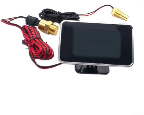 Compteur LCD 4 en 1 pour voiture avec jauge numérique de pression d'huile, de tension, de température de l'eau et de carburant offrant des alertes de tension et un capteur d'auto-apprentissage