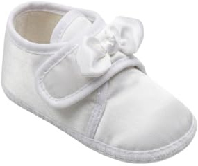 Unisex Babies Satin Bow Pram Shoes Christening Wedding Soft Sole Pre-Walkers