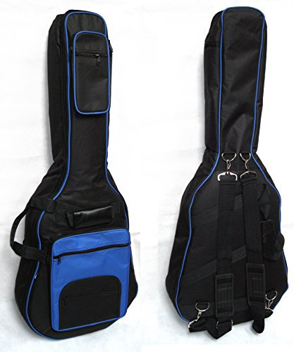 GIGBAG - GITARRENTASCHE GEPOLSTERT 15mm - FÜR 4/4 KONZERTGITARRE - BIG CASE - KEDER - VIELE FÄCHER - SCHWARZ-BLAU - GB 20